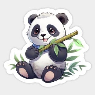 Cute Baby Panda with Bamboo Sticker